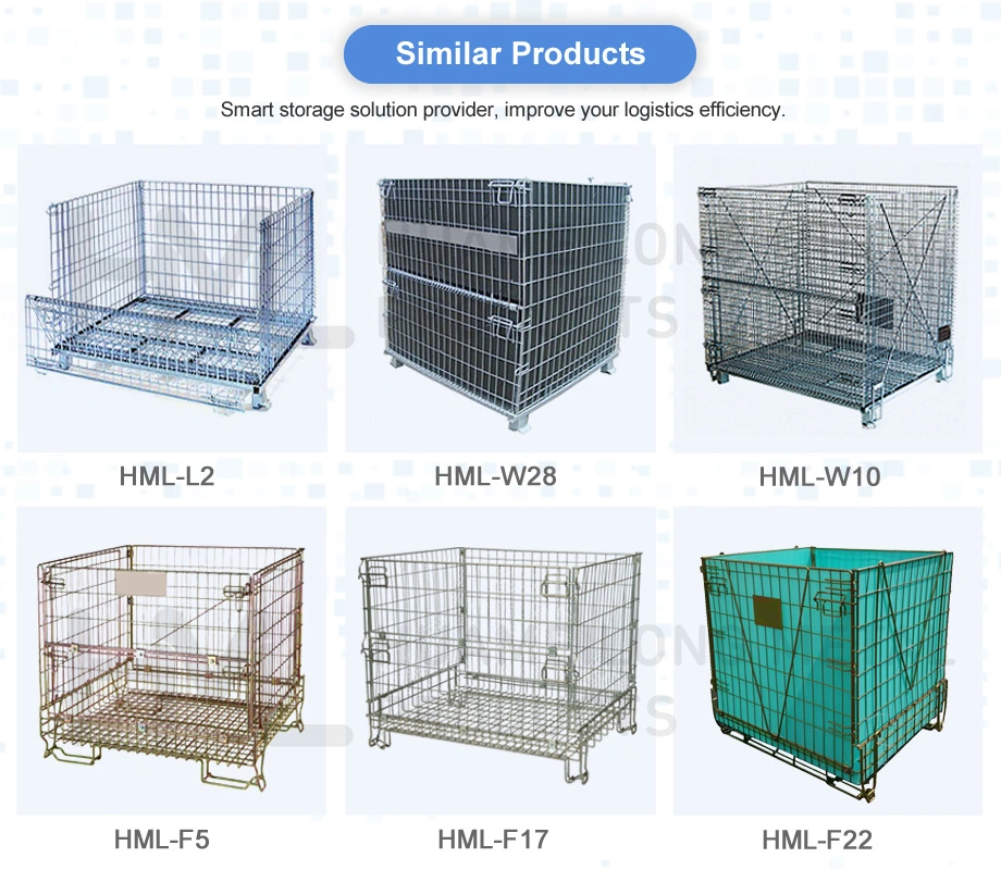 Heavy-Duty Rigid Folding Collapsible Wire Mesh Stillage for Cargo Storage